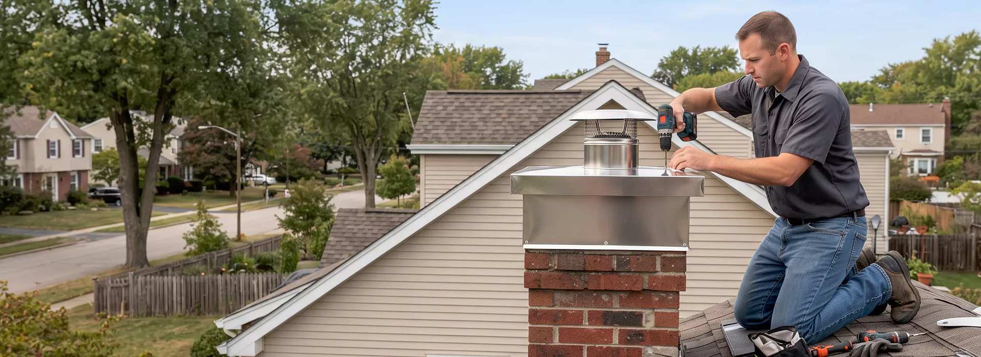Chimney Chase Cover Installation Downey, CA
