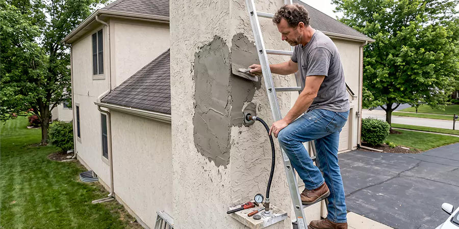 Gas and Stucco Chimney Repair Downey