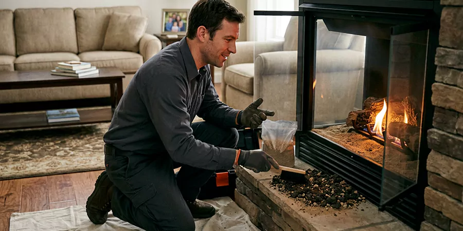 Sand and Embers for Gas Fireplace Downey